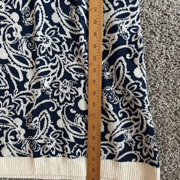 Ramy Brook Womens Sz M Erin Boucle Knit Navy and Cream Polo Mini Dress - Picture 12 of 14